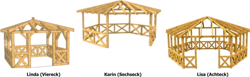 Linda (Viereck)                                  Karin (Sechseck)                                           Lisa (Achteck)